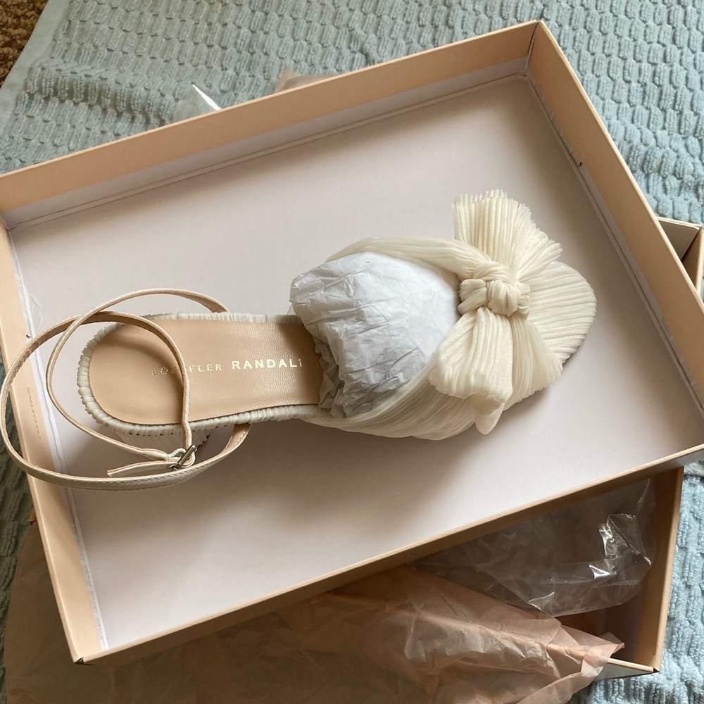 Loeffler Randall Dahlia Knotted Sandals Pearl